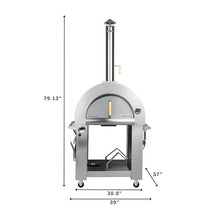 KoolMore 32 in. Outdoor Propane Gas and Wood fired Pizza Oven in Stainless-Steel