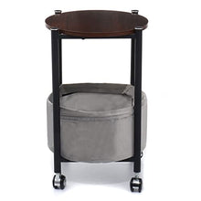 NRFJFOP Removable Side Table Small Round Wheels Bedside with Removable Basket Bag