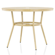 Furniture of America Devey 40" W Aluminum Round Patio Bistro Table Natural Tone