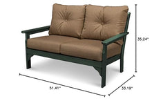 POLYWOOD® Vineyard Deep Seating Loveseat in Green/Sesame