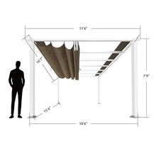 Paragon Outdoor 11’ x 16’ Florence Aluminum Pergola with Cocoa Canopy