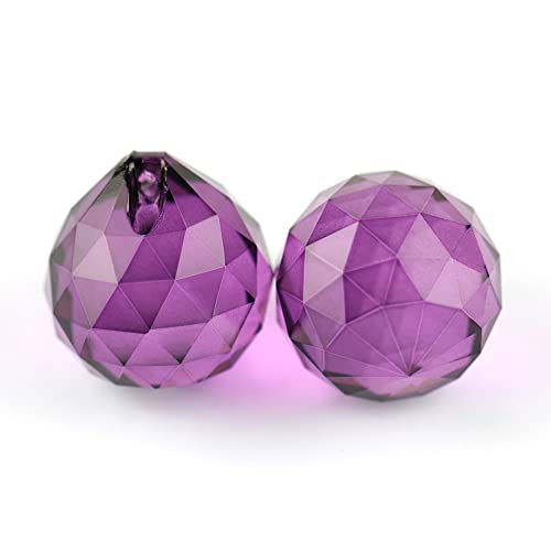 K9 Crystal Chandelier Ball Parts 100pcs/Lot 40mm Crystal Prism Faceted Balls For Chandelier &/Faceted Balls - (Color: Dark Amethyst/Size: 40mm)