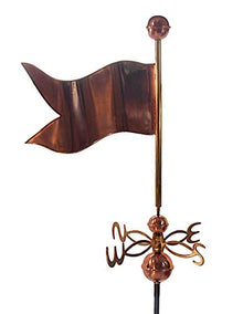 Dalvento 406C Banner Weathervane Pure Copper Directionals and Globes, Large