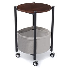NRFJFOP Removable Side Table Small Round Wheels Bedside with Removable Basket Bag