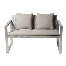 Pemberly Row 15-Piece Modern Aluminum Patio Sofa Set, Gray Finish, Durable Aluminum Frame, Polyresin Chairs/Table, Stackable Dining Chairs, Coffee Table, Loungers with Wheels for Outdoor Entertainment