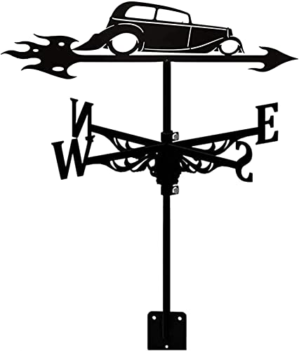 Stainless Steel Weather Vane Yard Roof Outdoor Metal Weathervane Cupolas Durable Scene Decor Used in Gardens and Courtyards Wind Vane (Cement Truck) (Car)