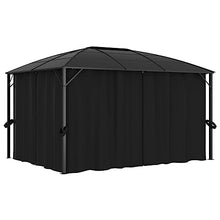Outdoor Canopy Tent Party Tent Gazebo with Curtains 157.5"x118.1"x104.3" Anthracite
