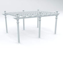 Vita 12x16 Foot White Vinyl Barcelona Flat Top Pergola