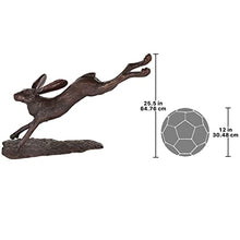 Design Toscano Leaping Hare Jumping Rabbit Cast Bronze Garden Statue Brown