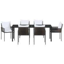 LKJVFCPW 7 Piece Outdoor Dining Set, Weather-Resistant PE Rattan Patio Furniture with Table and 6 Chairs, Modern Garden Seating for Backyard Deck