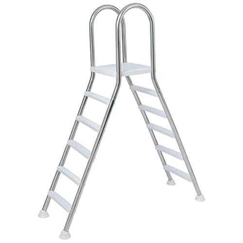 62 Inch High 5-Step Swimming Pool Ladder for Above Ground Pools, Non-Slip Steps Ladder for In-Ground Stainless Steel Step for Indoor/Outdoor Pool,Load Capacity 550 Lb