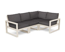 POLYWOOD® Edge 4-Piece Modular Deep Seating Set in Sand/Ash Charcoal