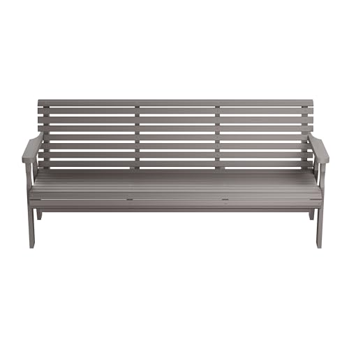 Amish Casual Heavy Duty 6 Foot Roll Back Outdoor Bench in Semi Solid Grey Stain - Amish Made in The USA from Treated Pine for Outdoor Durability, 700 Lb Weight Capacity
