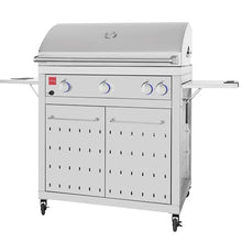 Fuego F36S-Pro All 304SS w/Lights & Rear Burner Free Standing Gas Grill, Stainless Steel