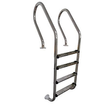 Swimming Pool Ladder Stainless Steel Water Park up and Down Ladder with 4 Anti-Skid Pedals Anti-Corrosion and Anti-Rust/Strong Load-Bearing no Embedded/Silver / 57cm (Silver 57cm)