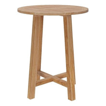 Modway Wellspring Outdoor Round Teak Wood Bar Table in Natural
