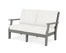 Martha Stewart by POLYWOOD® Chinoiserie 4-Piece Deep Seating Set with Loveseat in Slate Grey/Natural Linen