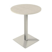 2 Person small Bistro Height Round Shaped Table with Square Base | Harmony Series Standing Height Meeting Table for Offices and Breakrooms | Scratch -Resistant Laminate | Lakeland Salt | 36"D x 36" W