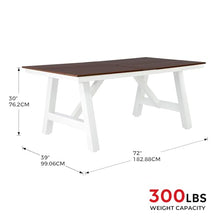 Costaelm Outdoor Dining Tables for Patio, 72" Rectangle 6-Person HDPE Dining Table with Umbrella Hole and Metal Frame for Outside, Garden, Poolside, Backyard, Porch, Balcony, Dark Brown