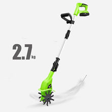 Electric Garden Tiller,Cultivators Electric Cordless, Lightweight,Garden Cordless Tillers Electric Cultivator with Lithium Battery and Fast Charger for Garden