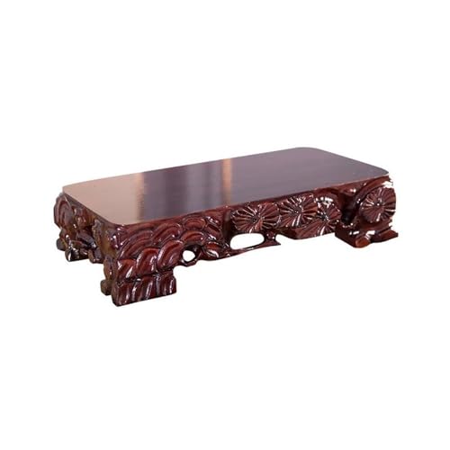 WOAITIANTIAN Vase Stand Root Carving Wood Pedestal Ornament, Rectangular Home Vase Teapot Display Holder(Large)