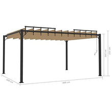 HKTMGDNG 9.8x13.1 Ft Louvered Gazebo Aluminum Outdoor Pergola Taupe