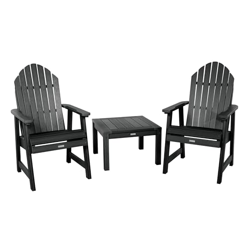 Highwood AD-KITCHDA2-BKE The Adirondack Collection Hamilton Deck Set with Side Table, Black