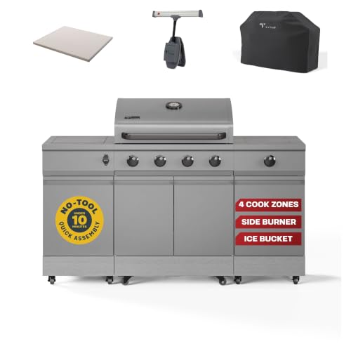 Tytus Fresno 66" 5-Burner Propane or NG Grill, Cover, Light, PIzza Stone