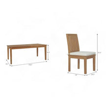 Outdoor Escape Teak Outdoor Dining Furniture 9 Piece Set, Patio Furniture Sets with Table and Chairs for Deck or Backyard, Natural White