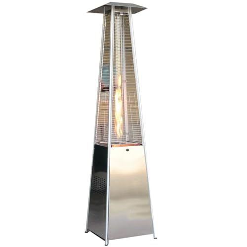 JSLJJBD Outdoor Propane Heater with Wheels, Patio Heater,Rapid Heating, Stepless Temperature Control, Easy to Move, Suitable for Indoor and Outdoor Use 227x50x50cm Stainlesssteel