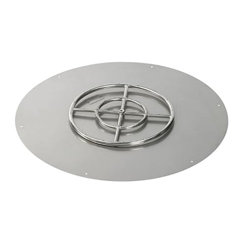 American Fireglass SS-RFPKIT-N-30 Natural Gas 30" Round Stainless Steel Flat Pan with Spark Ignition Kit (18" Ring Burner Included)