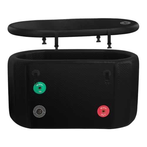 500L Large Ice Bath Tub with Lid, Oversized Inflatable Cold Plunge Tub for Tall Big People, Full Body Immersion, Compatible with Water Chiller, Portable Recovery Tub for Athletes Indoor Outdoor Use