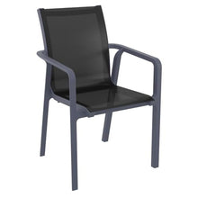 Compamia Pacific Sling Arm Chair - Dark Gray Frame Black Sling (Set of 2)
