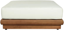 Meridian Furniture 111White-Ott Mirella Collection Modern | Contemporary Outdoor Patio Modular Ottoman with Solid Teak Wood Frame, Water Resistant Fabric, 37" W x 38" D x 14" H, White