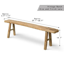 Artissance 20" H Vintage Noodle Bench 5-5.5ft Long Weathered Natural (Size and Finish Vary)