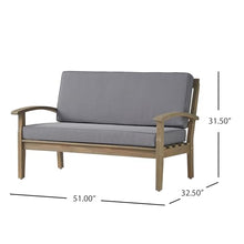roomfitters Peyton Outdoor Loveseat and Coffee Table Set, Patio Seating Furniture Set for Porch or Garden, Dark Grey