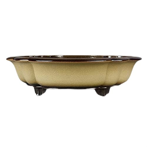 Planting Pot Plant Container Extra Large Vintage Alabaster Flower Pot Garden Balcony Living Room Decorative Bonsai Pot with Drainage Hole Indoor Plant Pot
