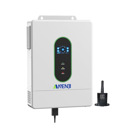 12KW Hybrid Solar Inverter 48V DC to 120/240V AC Split Phase, Pure Sine Wave Inverter with Dual MPPT 500V PV Input, 220A Charging, Parallel Ready for Home Backup Off-Grid Solar System