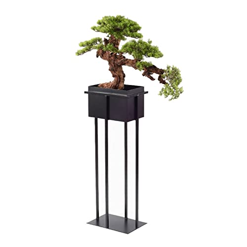 XJOYSL7921 Artificial Bonsai Houseplant Artificial Plants Bonsai Pine Tree Zen Floorstand Simulated Welcome Ornament with Iron Stand Corridor Decoration for Home Office(Large)