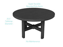 Phat Tommy Round Outdoor Coffee Table - Poly Resin Outdoor Table - Small All Weather Patio Coffee Table, Poly Furniture, Black