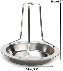 GUANKAOBING Steel Beer Can Chicken Roaster Oven BBQ Grill Rack Stand Holder Tray Vertical Poultry (Color : As Shown, Size : One Size)