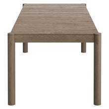 Modway Eleni 89-Inch Outdoor Teak Wood Dining Table in Weathered Gray – Rectangular Patio Dining Table with Slatted Top for Patios, Decks, Or Gardens