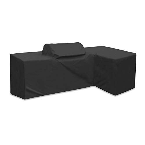 Outdoor Kitchen 18 Oz Waterproof - Left - Customize Your Kitchen Cover with Any Dimensions - 100% UV & Weather Resistant Outdoor Kitchen Island Cover (Black)