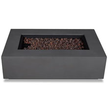 Afuera Living Contemporary Large Steel Propane Fire Table, Slate Finish, 50,000 BTU Burner, Includes Conversion Kit, Lid, Lava Rock, Protective Cover, Powder-Coated Outdoor Fire Pit for Patio