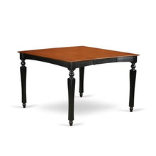 East West Furniture CHEL9-BLK-W 9 Piece Kitchen Counter Height Dining Table Set Includes a Square Wooden Table with Butterfly Leaf and 8 Dining Chairs, 54x54 Inch, Black & Cherry