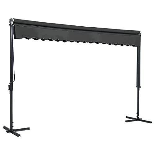 Water-Repellent Free Standing Awning 157.5x118.1 Inches with Powder Coated Steel Frame and Weather-Proof Polyester Canopy for Garden Patio