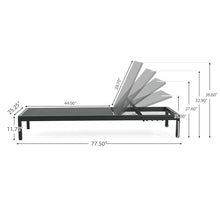 Merax Outdoor Aluminum Chaise Lounges Chair Set of 2 with Mesh Seat for Patio, Black+ Gray