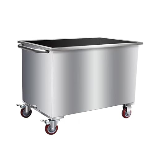 Stainless Steel Water Tank with Wheels – 201 or 304 Grade, with or Without Lid, Square Pressurized Storage Reservoir for Well Pump, Garden, Kitchen
