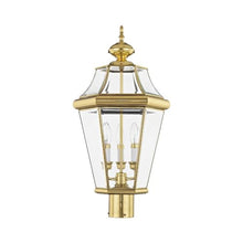 Livex Lighting 2364-01 3-Light Outdoor Post Lantern, Antique Brass