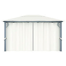 HKTMGDNG 13x10 ft Gazebo with Curtains Cream Aluminum Pavilion